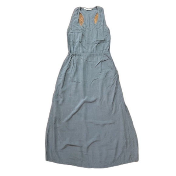 7115 by SZEKI New York Gray Linen Sleeveless Midi Dress Women's Size Medium - Picture 3 of 10